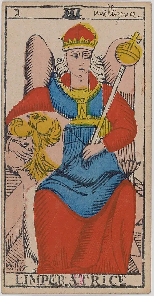 Die Herrscherin · L’Impératrice. Historische Camoin-Karte, um 1890–1900, nach dem Conver-Muster.